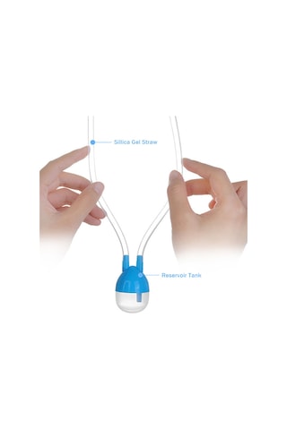 Yaozixa Mavi Bebek Burun Emici, U-şekilli Ters Akış Engeli, Yiyecek Dereceli Silikon, Konforlu Ve Güvenli Burun Temizliği