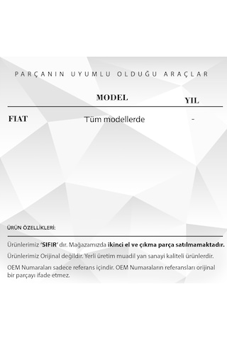 Fiat Yakıt Deposu İçin Kapak Kilit Plastik Parçası