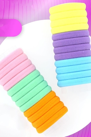 Thentech Küçük Renkli Lastik Toka Sert Sağlam Renkli 15 Adet Renkli Toka Küçük Çok Renkli