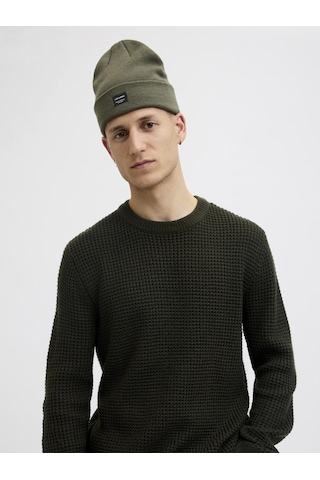 Jack&jones Addıtıonals Erkek Logo Detaylı Bere - Dna - 12092815 Dusty Olive