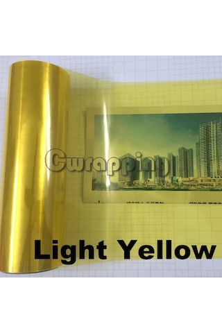 Açık Sarı- 40 Cm X 150 Cm-oto Araba Tonu Far Arka Lambası Sis Işık Vinil Duman Film Levhası Etiket Kapak Araba Şekillen