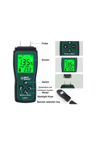 Ahşap Mobilya Yapımı İçin Akıllı Sensör As971 Nem İçeriği Test Cihazı