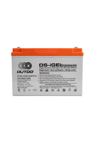 Outdo Ot100-12 Gel Ds/cd 12v 100ah Jel Marin Akü Dijital Ekranlı Huawei Üretimi