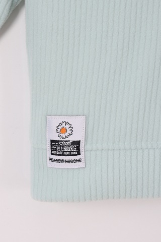 Monox Kız Çocuk Çiçek Baskılı İpli Şeritli Pantolon Fitilli Polar Takım Yeşil