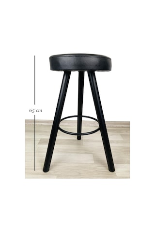 Banco Bar Sandalyesi, Taburesi Ada Mutfaklar Için 65Cm Siyah Deri (553529351) Siyah