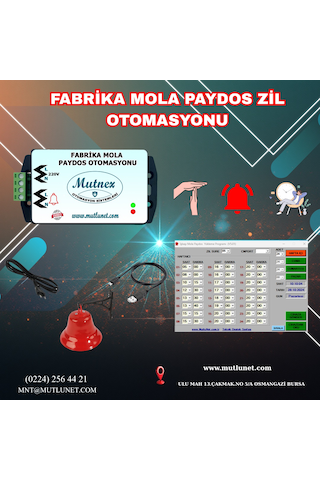 Fabrika Paydos Mola Zil Sistemi Otomasyonu Kampana Dahil