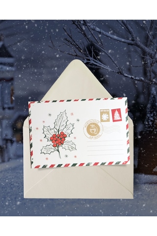 Yılbaşı Kokina Temalı Kartpostal Seti, Yeniyıl, Noel, Tebrik Ve H