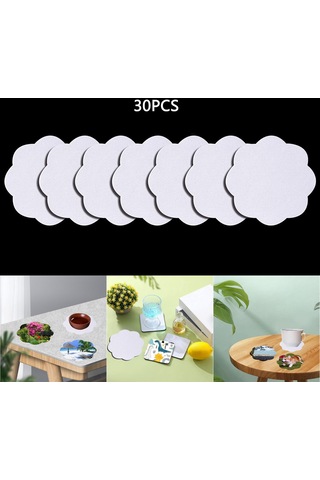 Homyl 30 Adet Boş Coaster Süblimasyon Isı Transfer Baskı Beyaz