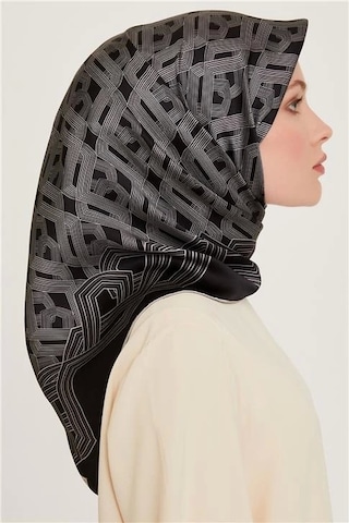 Armine Sura Saf İpek Eşarp 9213d 03 Siyah