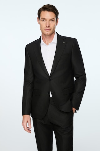 Morven Erkek Siyah Poliviskon Slim Fit Mono Yaka Takım Elbise 26mc001072001 Siyah