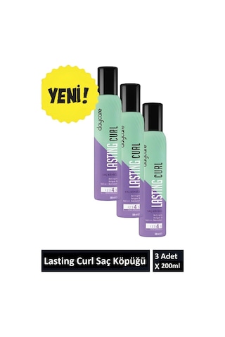 Lasting Curl Saç Köpüğü 3 Adet X 200 Ml Belirgin Dolgun Bukleler İçin Kalıcı Etki Sağlar
