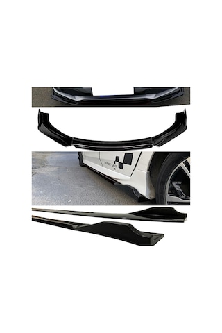 Opel Mokka 2020+ Siyah Şeritli Renkli Ön Lip Ve Yan Marşpiyel Seti