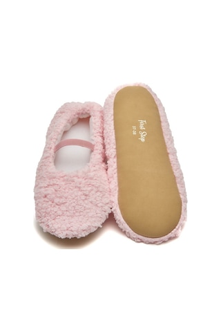 First Step Suni Yünlü Peluş Pembe Anne Terlik ve Bebek Panduf (Terlik ve Panduf Ayrı Satılmaktadır) Pembe