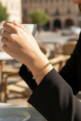 Gold Örgü Zincir Model Kararmaz Xuping Bileklik 14k Görünümlü, Anti Alerjik, Şık Tasarım Çok Renkli