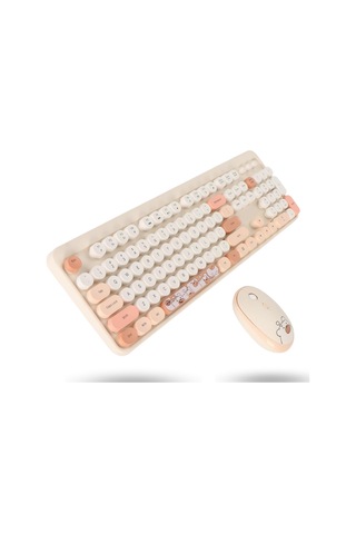 Büro Ev Ofis Bilgisayarı İçin Sevimli Ayıcık Soft Klavye Mouse Seti Diğer