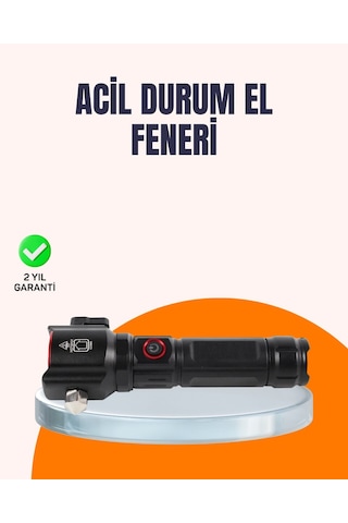 Çok Fonksiyonlu Acil Durum Feneri Yan Işıklı Çekiçli Diğer