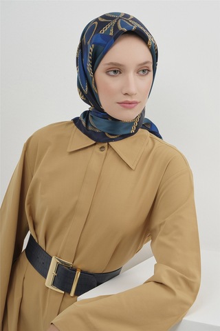 Armine Saf İpek Sura Eşarp-2026 İlkbahar-yaz- 953100d Lacivert
