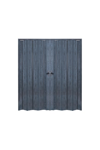 Faran Dekorasyon 170 x 215 Antrasit Renk Camsız Çift Açılım Pvc Akordiyon Katlanır Kapı - FRNAKMODEL-147