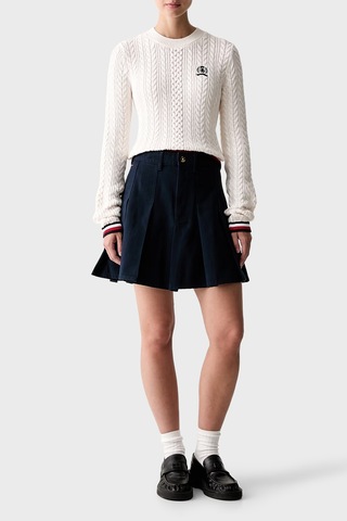Tommy Jeans Bisiklet Yaka Saç Örgü Kazak Kadın Kazak Dw0dw22933 Ybh Beyaz