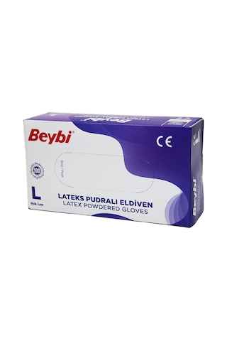 Beybi L Pudralı Muayene Eldiveni 100lü 5477