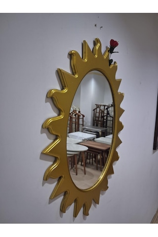 Ayna Güneş 90672 Model Parlak Gold Renk Kayın Torna Kutu Sevk El Yapım