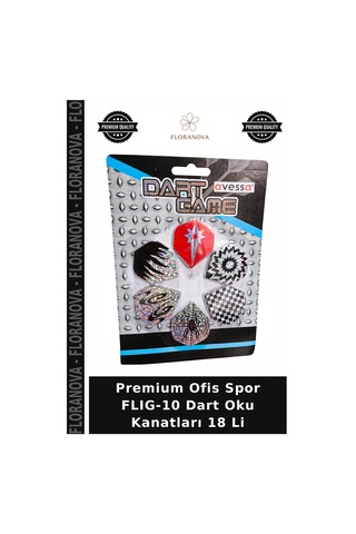 Premium Ofis Spor Flıg-10 Dart Oku Kanatları 18 Li