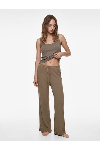 Koton Viskon Karışımlı Beli Lastikli Pijama Altı Kahverengi 6slk40005mk