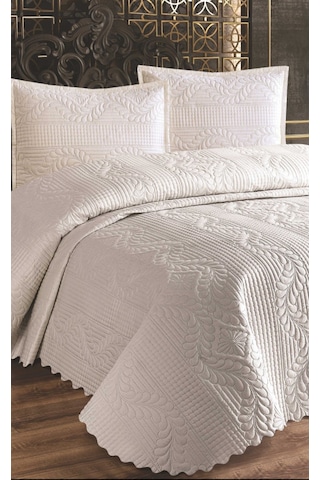 Jumbo Soft 3 Parça Çift Taraflı Pike Takımı Krem