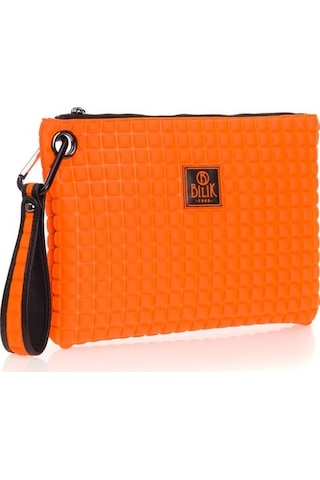 Bilik Deri Turuncu Kumaş Kadın Portföy & Clutch Çanta Melis