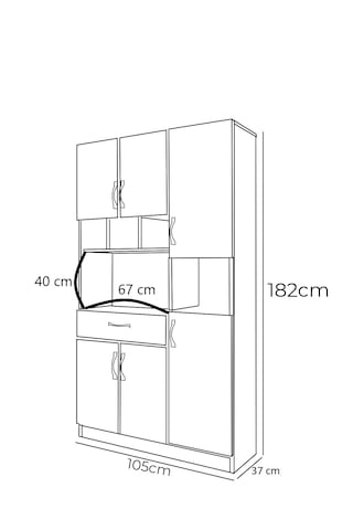 Ae-3080 Anka Beyaz Çok Amaçlı Mutfak Dolabı & Banyo Dolabı 6 Kapa