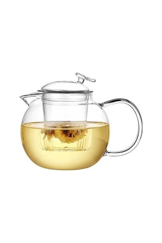 Yüksek Borosilikat Cam Demlik Şeffaf Su Isıtıcısı Filtre İnfuser Demlik Kaynar Su Suyu İçin Isıya Dayanıklı Ev Çaydanlıklar Altın - Beyaz