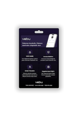 Vebu Araç Qr Kod Cam Etiketi, Dijital Numaratör, Plaka Üzerinden Ulaşılabilir Ol