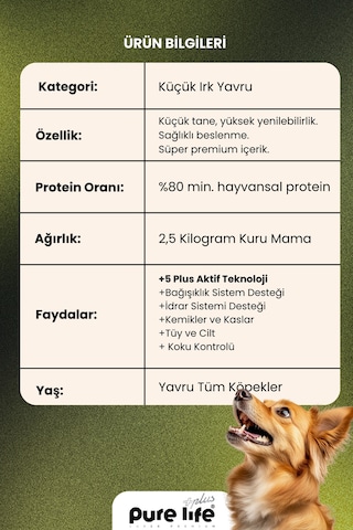 Pure Life Plus Somonlu Küçük Irk Yavru Köpek Maması 2500 G