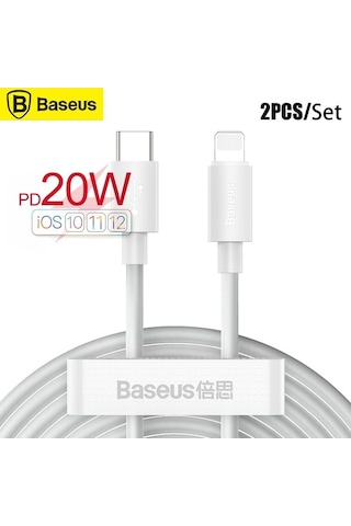Flybuy Baseus 2 Adet 1.5m Beyaz Type-c İphone Kablosu Pd 20w Hızlı Şarj