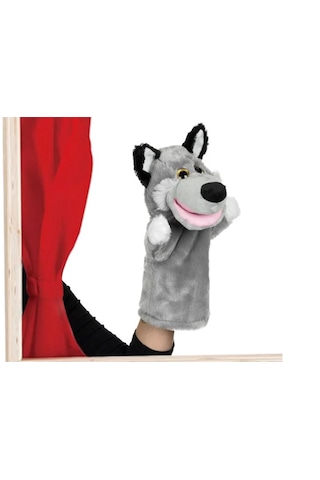 Büyük Peluş Oyuncak El Kuklası Kurt 28 Cm