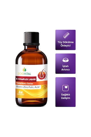 Tüy Dökülmeai Azaltıcı Ve Deri Sağlığı Destekleyici Kediler İçin Biotin Çinko Damla 50 Ml 2 Adet