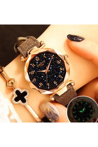 Sones Skmeı 1739 Elmas Roma Rakamlı Yuvarlak Kadranlı Kuvars Saat Gümüş