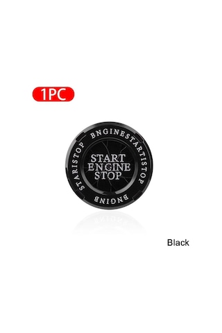 Seametal Çinko Alaşımı Araba Motoru Çalıştırma Durdurma Anahtarı Düğme Kapağı Dekoratif Kapak Basmalı Düğme Kapağı Siyah