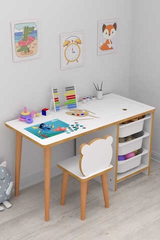 Soho - Çocuk Çalışma Masası Oyun Ve Etkinlik Masası Sepetli 001