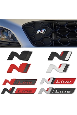 Mat Gümüş A-araba Sticker N Hattı Nline Amblem Rozet Çıkartması Hyundai I20 I30 Kona Tucson Sonata Elantra Veloste
