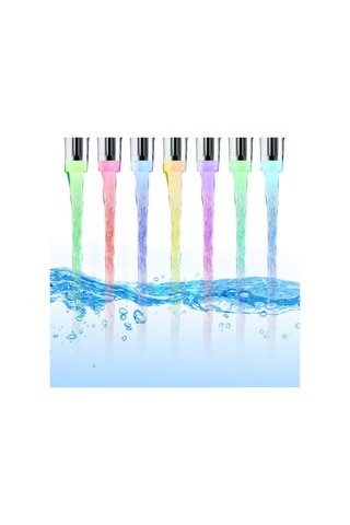 Yunboo Su Akışı İle Çalışan Led Musluk Ağızlığı, Renkli Işık Ve Sıcaklık Algılama Özelliği Rgb/multi Renk GÜMÜŞ
