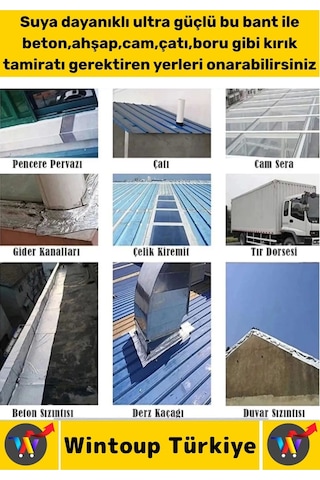 Ultra Güçlü Su Neme Dayanıklı Çok Amaçlı Montaj Onarım İzolasyon Tamir Bantı Sarı 48 Mm X 10 Metre
