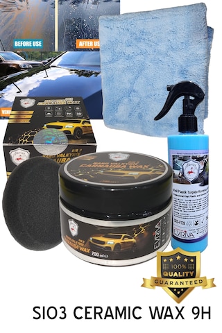 Abrias Seramik Wax 9h 200gr Vinil Plastik Aksam Torpido Parlatıcı Ve Koruyucu Pro 400ml