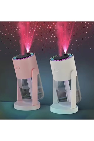 Led 7 Renkli Projeksiyonlu Aroma Difüzör Ultrasonik Buharlı Nemlendirici Ve Gece Lambası