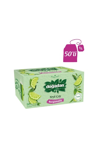 Doğadan Bergamotlu Yeşil Çay Süzen Poşet 50'li