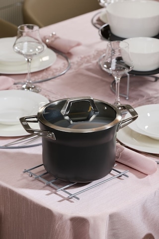 Edora Home Gümüş Düz Çubuklu Nihale, Altlık - Metal Paslanmaz