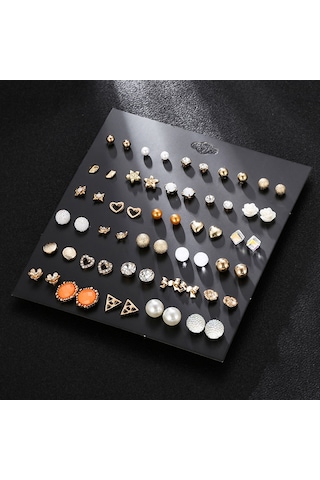 Wezone 30 Çift Kadın Kolye Seti, Pırlanta Ve İpek Takıları, Günlük Ve Özel Davetler İçin Zümrütlü Ve Geometrik Tasarımlar - E0119-1 Diğer