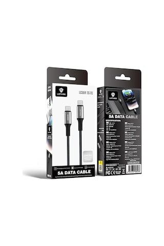 Lenyes Lc564 Type-c To Type-c Pd Örgülü Hızlı Şarj Özellikli Data Ve Şarj Kablosu 240w 2m Siyah