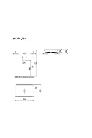 Creavit Loop 40x60cm Tezgah Üstü Çanak Lavabo LP060