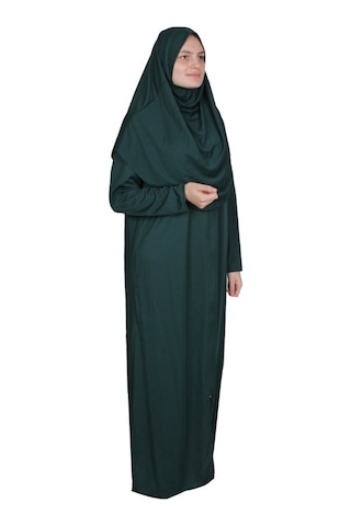 Koyu Yeşil Fermuarsız Namaz Elbisesi (545585076) Koyu Yeşil
